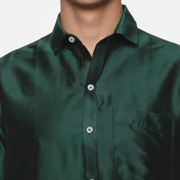 Sethukrishna Men Green & White Shirt with Dhoti Pants image 5