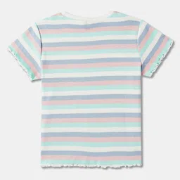 R&B Girls Striped Round Neck Cotton Top image 2