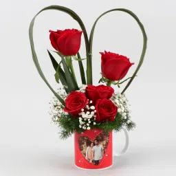 Red Roses In Personalised In Love Mug image 2