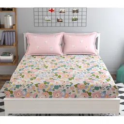 MAFATLAL Floral Printed 210 TC King Bedsheet with 2 Pillow Covers image 2