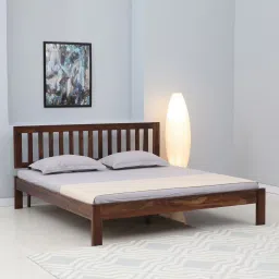 woodsworth from pepperfry Buren Sheesham Wood King Size Bed In Provincial Teak Finish image 1