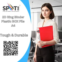 spotink plastic A4 Ring Binder File Folder For Office Document Organizer with Inside Pocket, image 5