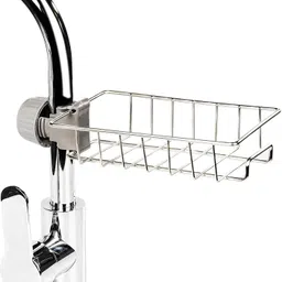 arj Stainless Steel Sink Sponge Tap Organizer Soap Holder. Stainless Steel Wall Shelf-picture-17