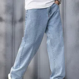 rend Men Loose Fit Mid Rise Light Blue Jeans-picture-13