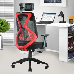 ® Upto 5 Years of Warranty | High Back | Ergonomic | Home & Office Mesh Fabric Office Adjustable Arm Chair-image-48