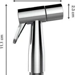 kuric ABS Health Faucet with SS-304 Grade 1 Mtr Flexible Hose Pipe Tube & Wall Hook Toilet Bidet Sprayer Set, Jet Spray for Toilet, Faucet for Toilet (Chrome) HealthFaucet image 3