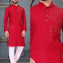 krm Men Embellished, Solid Viscose Rayon Straight Kurta-picture-25