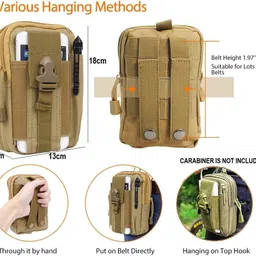 LAFILLETTE Universal Outdoor Polyester Tactical waist bag for Cell Phone Holder Molle Pouch Bag for Camping Hiking Wallet Outdoor Tactical Molle Belt Waist Bag image 5
