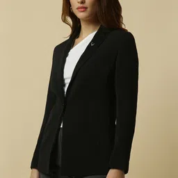 allen solly Women Solid Single Breasted Formal Blazer image 4