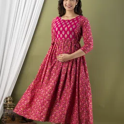 murli kurti Printed Pure Cotton Stitched Flared/A-line Gown image 4