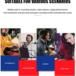 techsale BM 800 Professional Condenser Microphone Boom Arm Stand Condenser Mic Mic Set w/ Adjustable Mic Stand, Pop-Filter XRL To 3.5mm Audio Jack, Shock Mount image 5