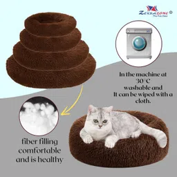 zexsazone The round donut pet bed is perfect for indoor Dog puppies Cats S Pet Bed image 5