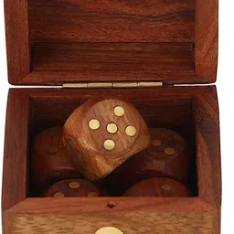 craft cooper Wooden Unique Attractive Royal Look Dice Set of 5 image 3