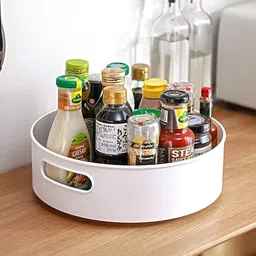 mokleva Containers Kitchen Rack 360° Rotating Kitchen Organizer Tray Plastic-picture-36