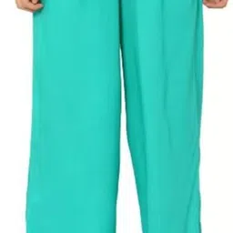 kanna fabric Women Regular Fit Green Cotton Blend Trousers-picture-17