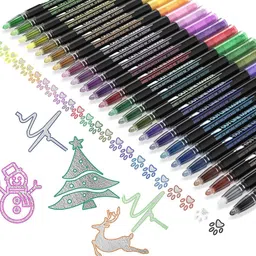 Outline Metallic Markers, 24 Colors Double Line Pen, Glitter Markers-image-90