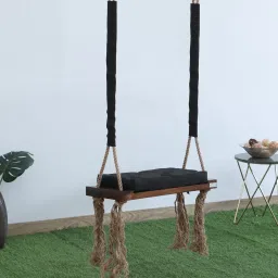 ad planet Botad Solid wood Swing in Black Colour image 1
