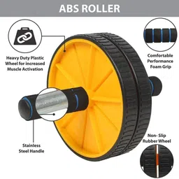 firstfit Double Wheel Ab Roller with Non-Slip Handles & Knee Mat Ab Exerciser image 2
