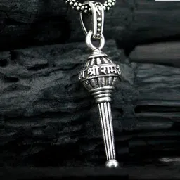 reversea Hanuman ji Sree Ram Gada Locket For Men Boys 900 Silver Alloy, Stainless Steel Locket image 3