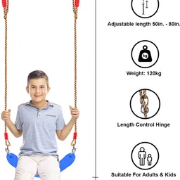 hop n play Flexible Swing Heavy Duty with Adjustable 6ft Nylon Rope for Kids image 5