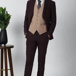 peter england Men Single Breasted Solid Suit image 1