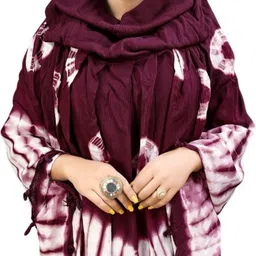 rj creation Geometric Print, Graphic Print Pure Cotton Women Dark Blue Scarf, Fancy Scarf, Stole image 2