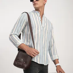 vastrado Men Striped Pure Cotton Straight Kurta image 5