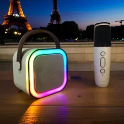 MAHAGURU TRADERS G47_K12Wireless karaoke mic speaker with Bluetooth compatibility and RGB lights 10 W Bluetooth Home Audio Speaker image 1