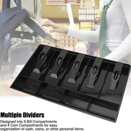 krivon ABS Plastic cash drawer organizer tray, cashier drawer box with coin slot Cash Box image 5