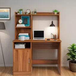 mintwud from pepperfry Kibo Hutch Desk In Lyon Walnut Finish-picture-0