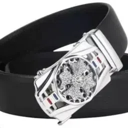 luxury leather Men Casual, Party, Evening, Formal Black, Gold Texas Leatherite, Metal Belt-picture-20