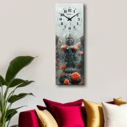 olive tree Multicolour Rectangle 24 Inches Wooden Wall Clock (Lord)-picture-21