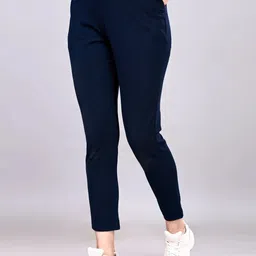 leewan Women Self Design Dark Blue Track Pants-picture-44