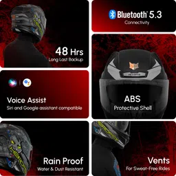 headfox N2F Shady AI Bluetooth Full Face Waterproof Helmet for Men with LED Blinker Motorbike Helmet image 5