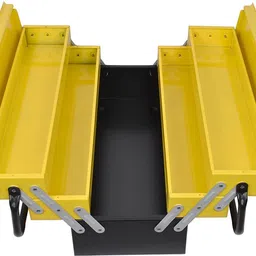 plantex High Grade Metal Tool Box for Tools/Tool Kit Box for Home and Garage/Tool Box Without Tools-5 Compartment(Yellow & Black) Powder Coated Tool Box image 2