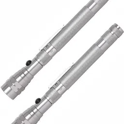 swiss military Torch Light, 360° Flexible Head, LED, Magnetized Base, Rechargeable, Silver P-2 Torch image 1