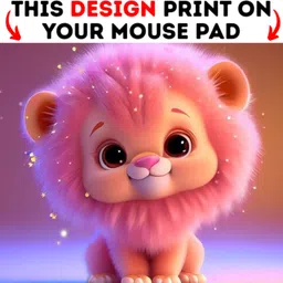makekart Cute Cartoon Pink Lion Portrait Mouse pad Non Slip Base Mousepad image 2