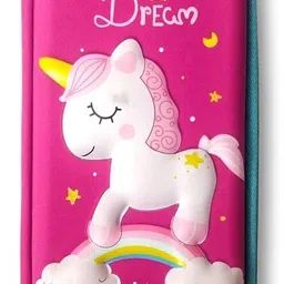 Dream Unicorn Pencil Pouch Cute Pink Themed White Unicorn Art Canvas Pencil Box-image-28