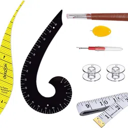 vikurajas Frenchcurve sleeve scale seamripper Inchtape Needletheader Bobbins Sewing Kit-picture-11
