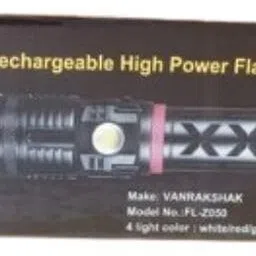 vanrakshak FL-Z050 Rechargeable LED Torch Light Long Range Flashlight IP65 Waterproof Torch image 5