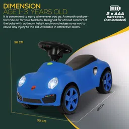 baybee Push Ride on Kids Car, Baby Ride on Push Car for Kids with Music & High Backrest Rideons & Wagons Non Battery Operated Ride On image 5