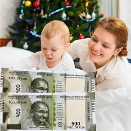 ar kids toys Pack of 5 Bundle Duplicate Money Fake Currency Notes Dummy Rupee Bundle for Kids image 2