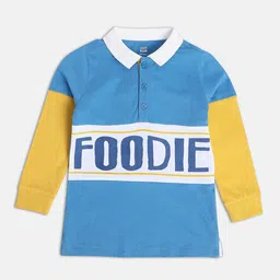 MINI KLUB Boys Colourblocked Polo Collar Long Sleeves Cotton T-shirt-picture-32