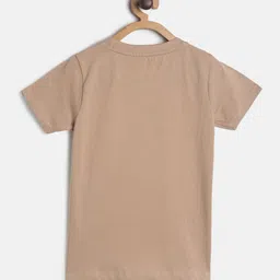 MINI KLUB Boys Beige Printed Mandarin Collar T-shirt image 2
