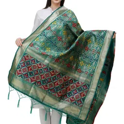 Exotic India Ethnic Motifs Woven Designed Brocade Dupatta image 4