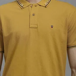 Louis Philippe Jeans Men Solid Polo Collar Cotton T-shirt image 4