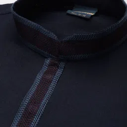 Manthan Men Navy Blue Solid Kurta image 3