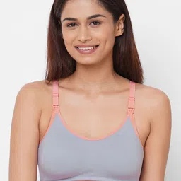 Inner Sense Beige & Blue Solid Non-Wired Non Padded Maternity Sustainable Bra IMB004A_4B image 5