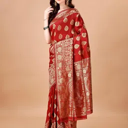 Leelavati Ethnic Motifs Woven Design Zari Pure Silk Kanjeevaram Saree image 2
