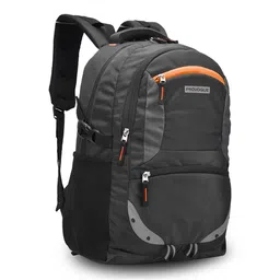 Provogue Unisex Black & Grey Brand Logo Backpack With Reflective Strip image 2